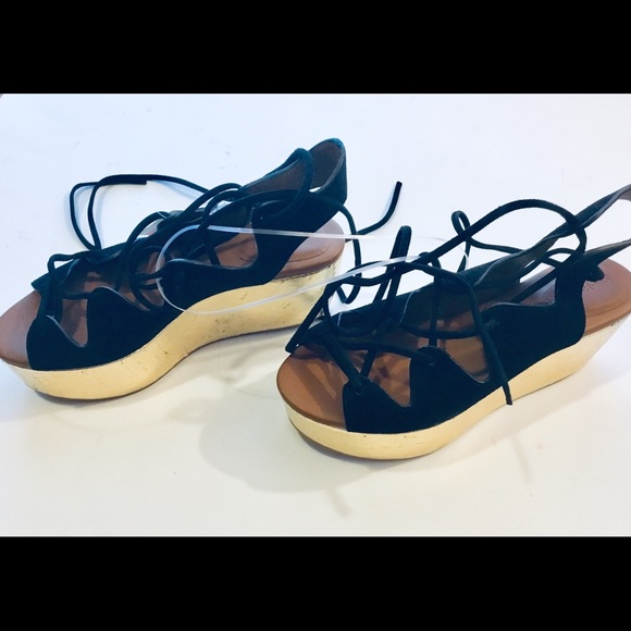 See By Chloé Black Liane Metallic ,Suede Wedge - Picture 5 of 6